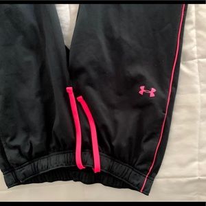 Grey and pink under armor youth xl sweatpants